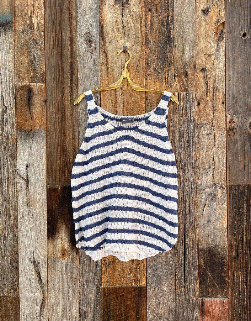 Wooden Ships Wooden Ships Willow Stripped Tank White/Indigo
