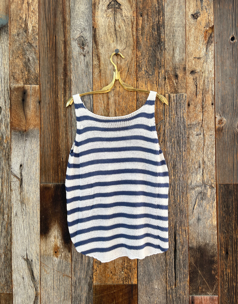 Wooden Ships Wooden Ships Willow Stripped Tank White/Indigo