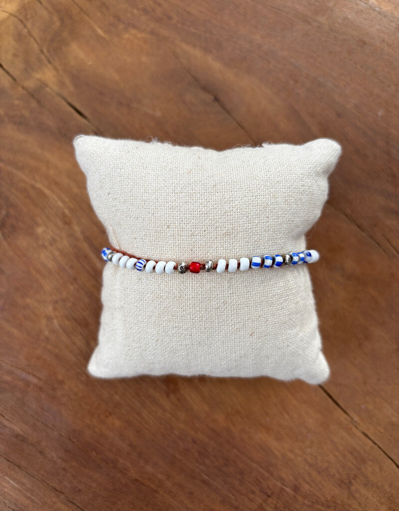 Minetta Red White & Blue w/ Silver "Pecos"