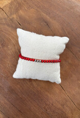 Minetta White Hearts w/ 3 "Pecos" Silver Beads