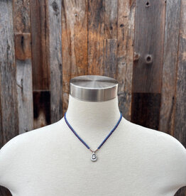 Minetta Navy and Sky Blue w/ Paw Pendant