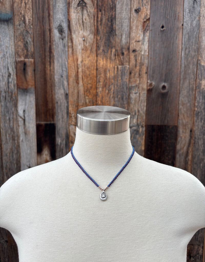Minetta Navy and Sky Blue w/ Paw Pendant