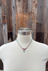 Minetta SIlver Hanuman w/ Turquoise & White Heart Accents