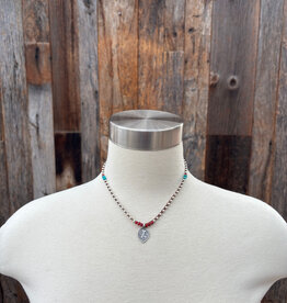 Minetta SIlver Hanuman w/ Turquoise & White Heart Accents