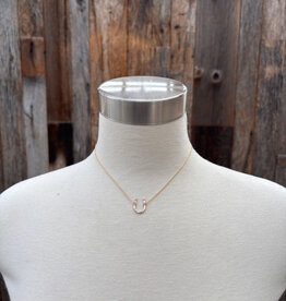 Sabina Lucky Horseshoe Necklace 15" GF