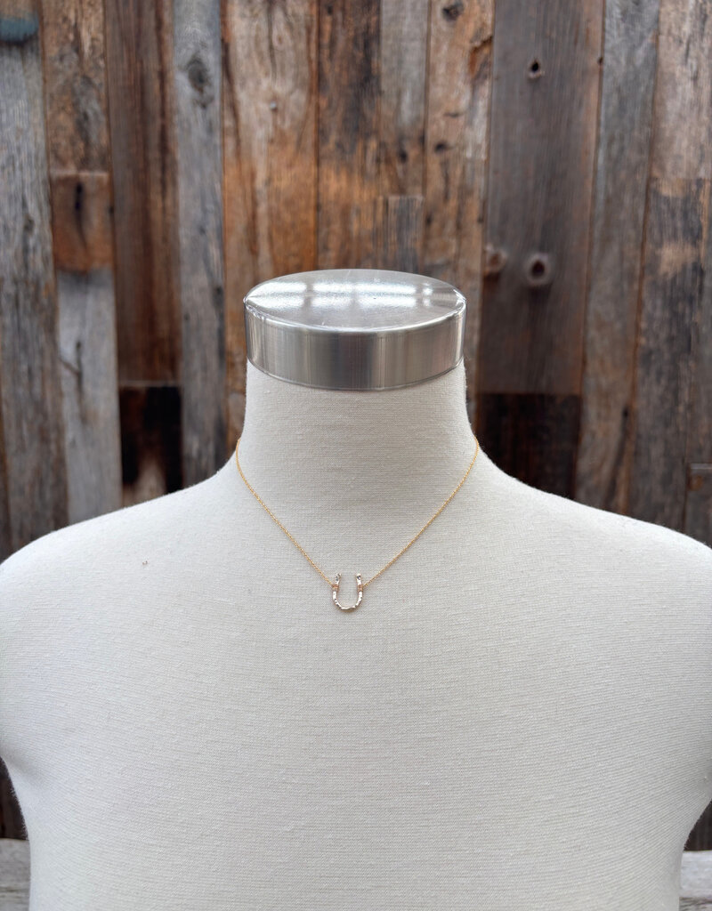 Sabina Lucky Horseshoe Necklace 15" GF