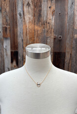 Sabina Beaded Black Spinel Horseshoe Necklace 15" GF