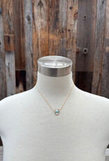 Sabina Beaded Turquoise Horseshoe Necklace 15" GF