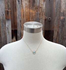 Sabina Beaded Turquoise Horseshoe Necklace 15" GF