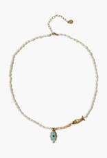 Chan Luu Chan Luu Sedna Evil Eye Necklace Pearl Mix