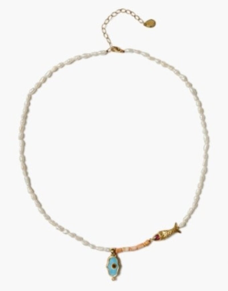 Chan Luu Chan Luu Sedna Evil Eye Necklace Pearl Mix