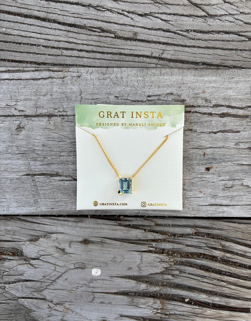 Gratinsta Gratinsta Butterfly Aquamarine Gold Necklace