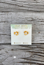 Gratinsta Gratinsta Broad Leaf Gold Stud Earrings