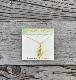 Gratinsta Gratinsta Rose Leaf Gold Pendant w/ Chain