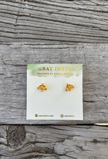 Gratinsta Gratinsta Bumblebee Citrine Gold Stud Earrings