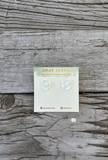 Gratinsta Gratinsta Broad Leaf Silver Stud Earrings