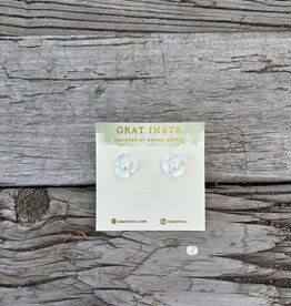 Gratinsta Gratinsta Broad Leaf Silver Stud Earrings