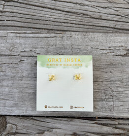 Gratinsta Gratinsta Dog Balloon Gold Stud Earrings 18K GP