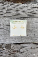 Gratinsta Gratinsta Bird Gold Stud Earrings