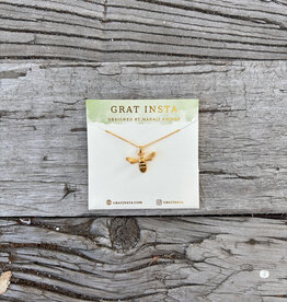 Gratinsta Gratinsta Honeybee Tiger's Eye Gold Necklace