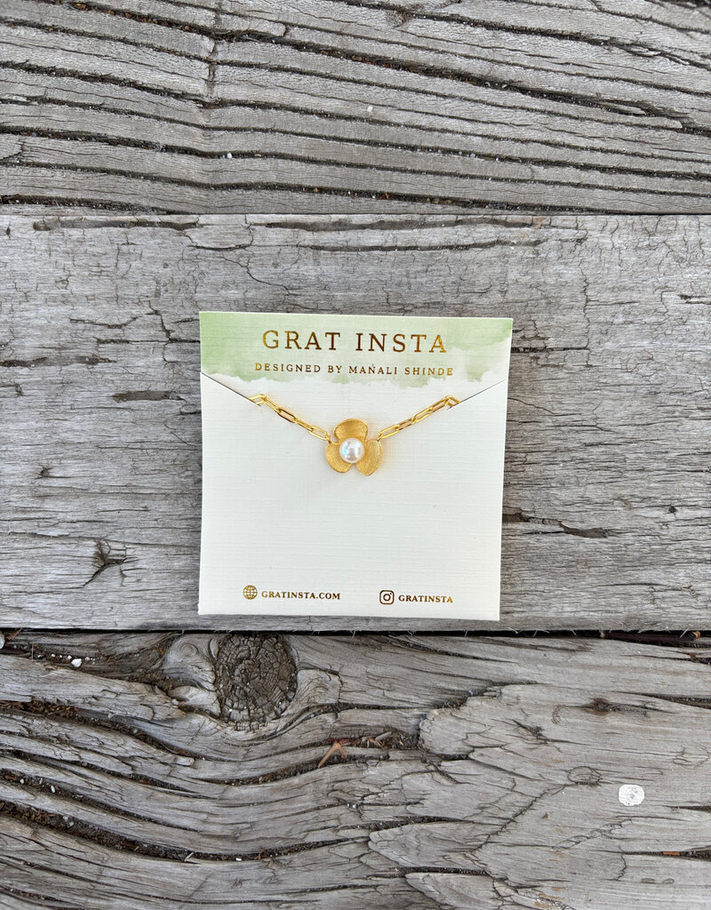 Gratinsta Gratinsta Broad Leaf Gold Necklace