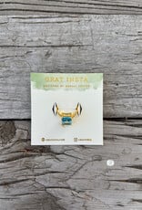 Gratinsta Gratinsta Butterfly Aquamarine Gold Adjustable Ring