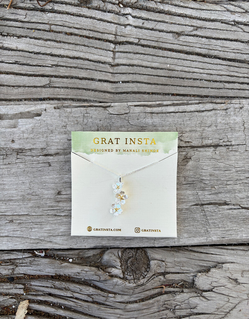 Gratinsta Gratinsta Cherry Blossom Cascade Silver Pendant w/ Chain