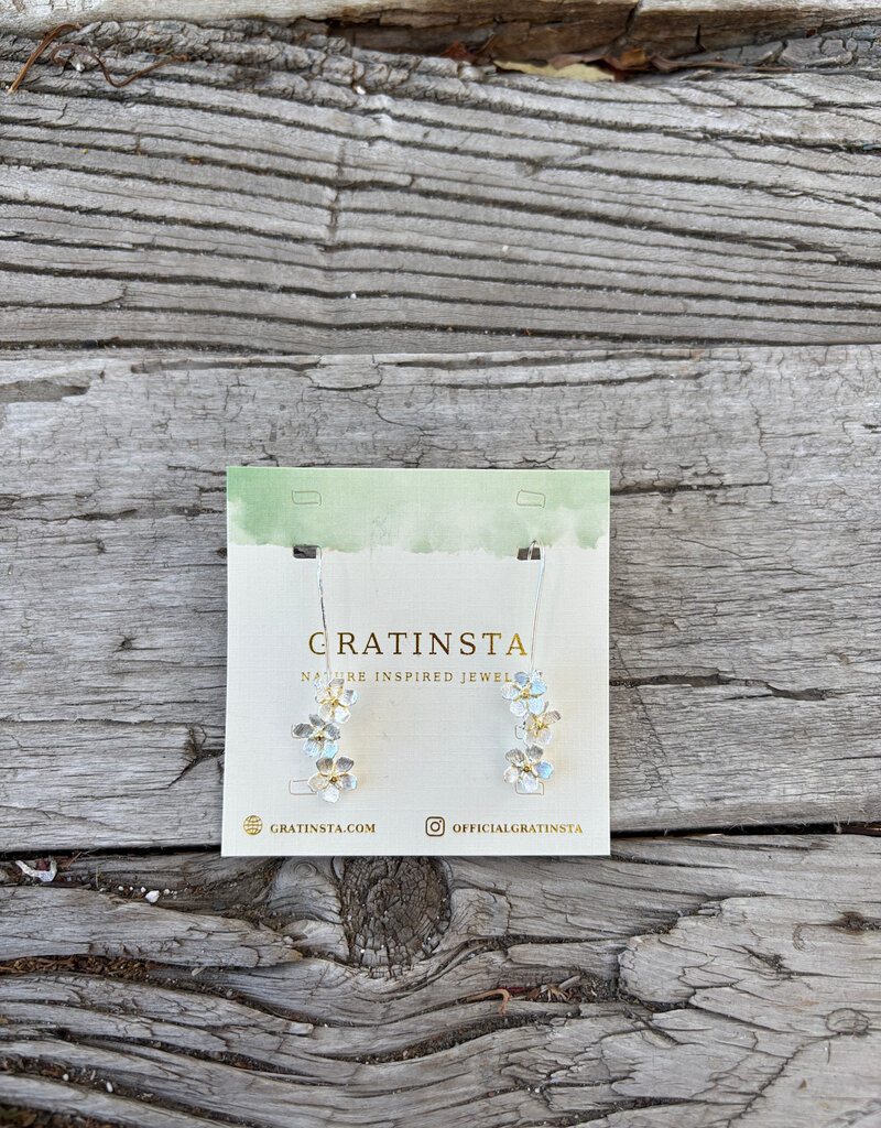 Gratinsta Gratinsta Cherry Blossom Cascade Silver Drop Earrings