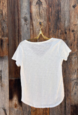 Dylan Dylan Soft Cotton Slub S/S Deep V-Tee Soft White
