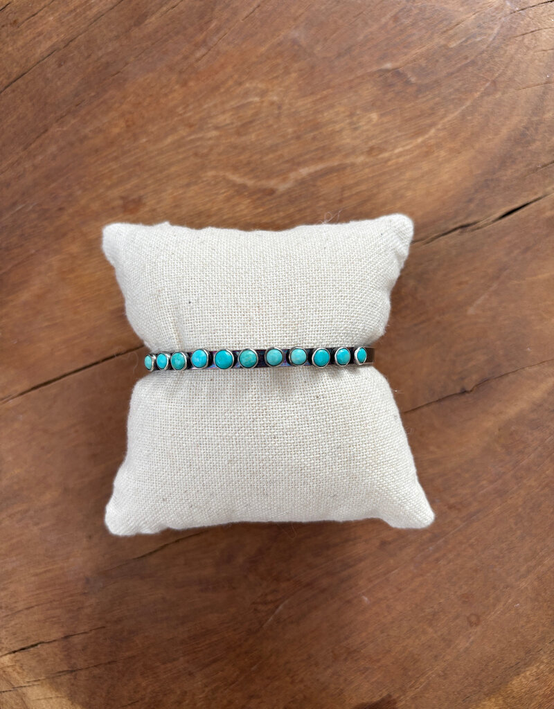 Caitlin Dunn Jewelry CDJ Hadley - Hmrd Oxdzd SS Cuff/ Mona Lisa Turq - B30