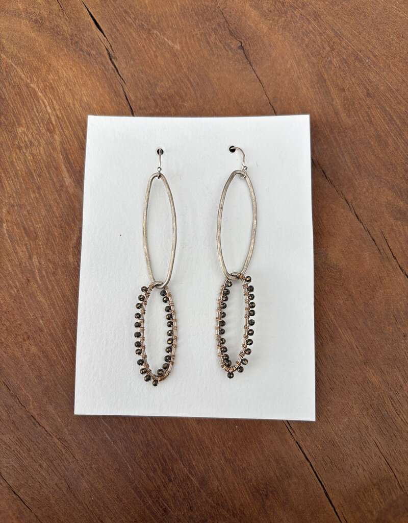 Elizabeth Nicole Elizabeth Nicole SS Double Oval Hoop Pyrite Wrap Party E168