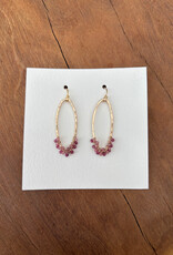 Elizabeth Nicole Elizabeth Nicole GF Oval Hoop, Rubies/Tourmaline E166