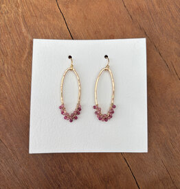 Elizabeth Nicole Elizabeth Nicole GF Oval Hoop, Rubies/Tourmaline E166