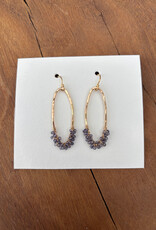 Elizabeth Nicole Elizabeth Nicole Gold Filled Oval Hoops Iolite Wrap Party E167