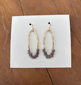 Elizabeth Nicole Elizabeth Nicole Gold Filled Oval Hoops Iolite Wrap Party E167