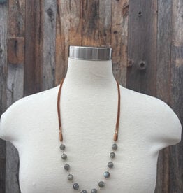 Elizabeth Nicole Elizabeth Nicole Labradorite & Leather GF N177A