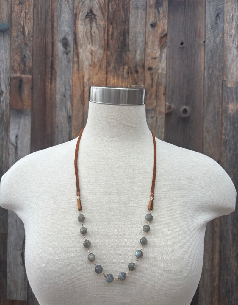 Elizabeth Nicole Elizabeth Nicole Labradorite & Leather GF N177A