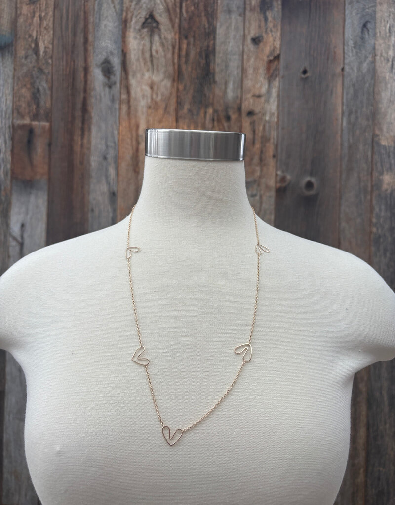 Elizabeth Nicole Elizabeth Nicole 5 GF Hearts/ GF Chain 25" N103A