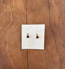 Robin M Designs Robin M Designs Juliette Posts Garnet & 18k Gold