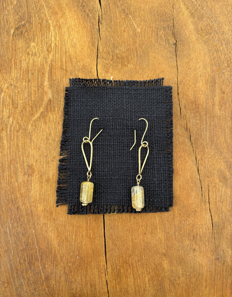 Robin M Designs Robin M Designs Rutilated/Quartz Drop Earrings