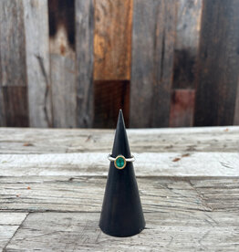 Robin M Designs Robin M Designs Tall Oval Chrominum Diopside 18k/SS sz. 8.5