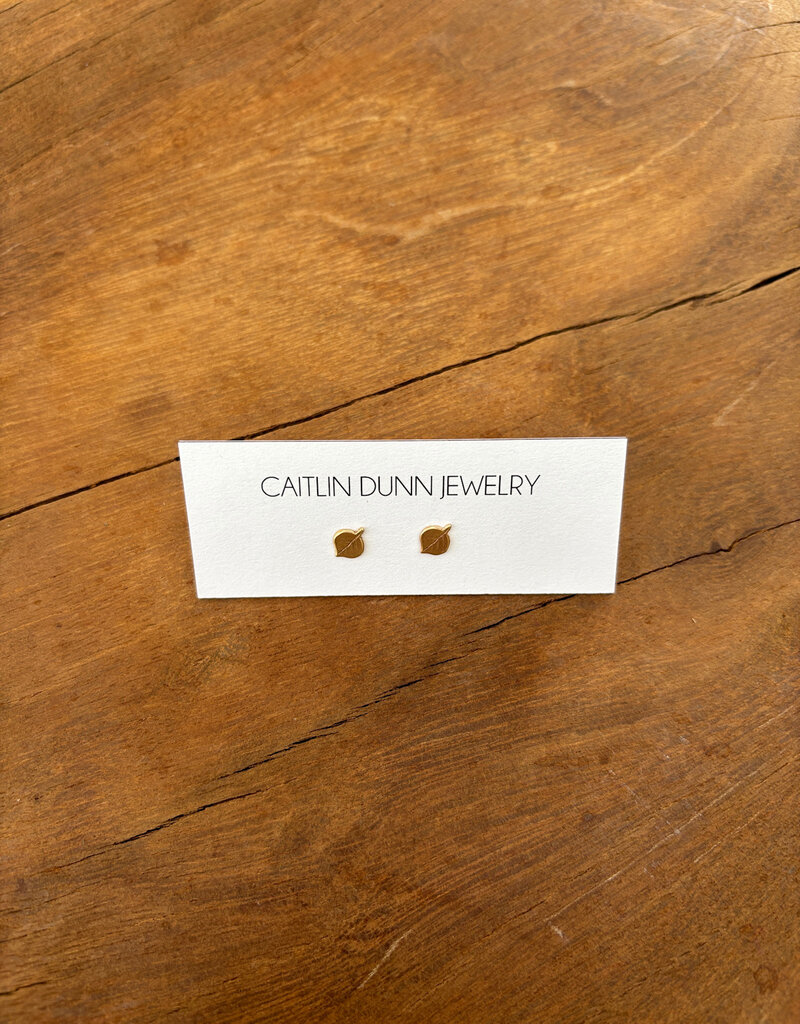 Caitlin Dunn Jewelry CDJ 14k Gold Aspen Leaf Studs - E42