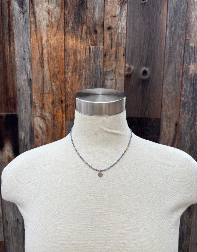 Caitlin Dunn Jewelry CDJ Jamie - Rondelle+GF/Bronze Mini Leaf/Iolite - N131