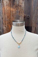 Caitlin Dunn Jewelry CDJ - Rondelle 14k GF/Moss Aqmrn/Gldn Turq - N178