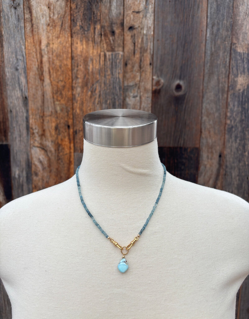 Caitlin Dunn Jewelry CDJ - Rondelle 14k GF/Moss Aqmrn/Gldn Turq - N178