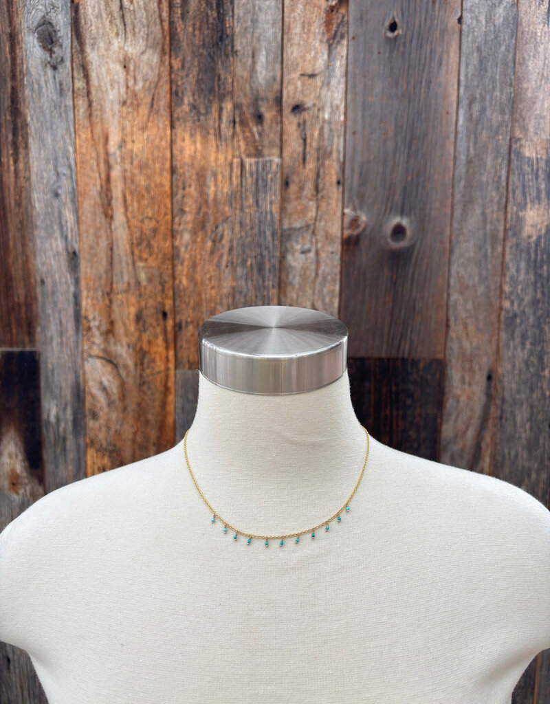 Caitlin Dunn Jewelry CDJ Reilly - GF Hmmrd Mini Dot/Turq/YlwSphre - N84