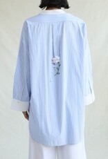 Chan Luu Falling Flower Tunic Blue Stripe 2