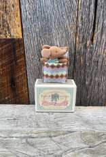 Maileg Maileg Sleepy/Wakey Baby Mouse in Matchbox Blue 17-4100-00