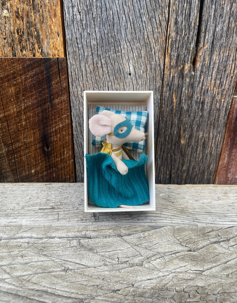 Maileg Maileg Super Hero Mouse, Little Brother in Matchbox 17-3101-00