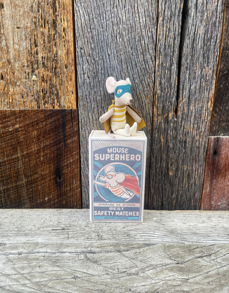 Maileg Maileg Super Hero Mouse, Little Brother in Matchbox 17-3101-00